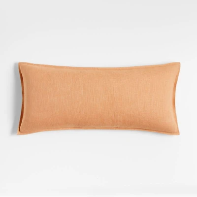 Terracotta 36"x16" Laundered Linen Throw Pillow Cover