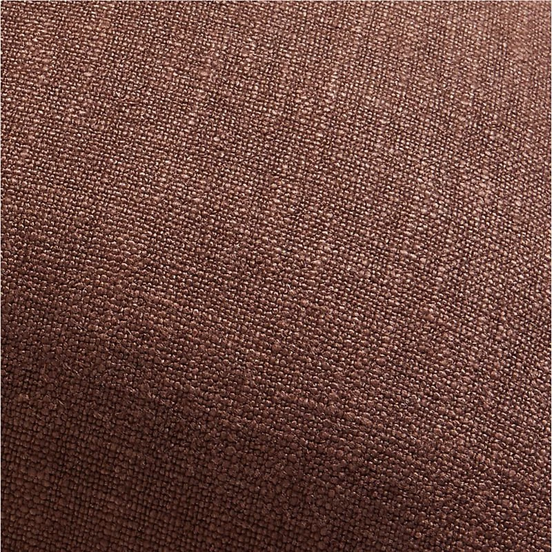 Auburn Brown Laundered Linen 20"x20" Throw Pillow Cover
