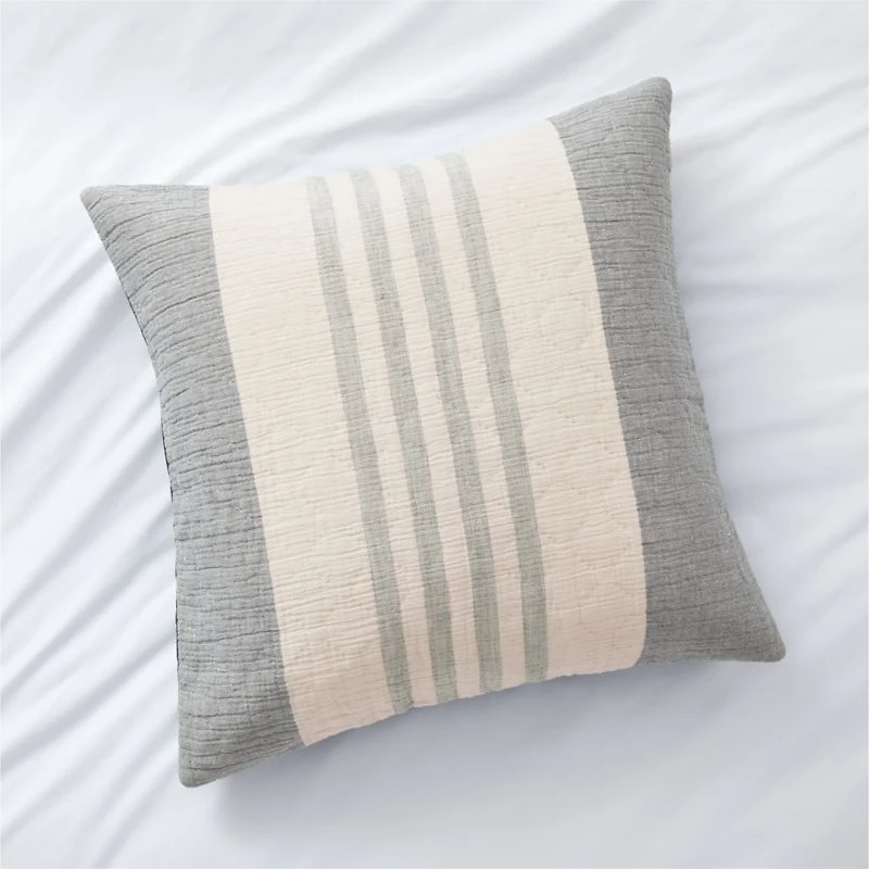 Laurentis Blue Crinkle Stripe Euro Sham