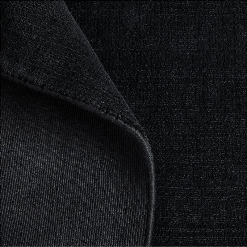 Laval Viscose Handwoven Solid Black Area Rug 6'x9'