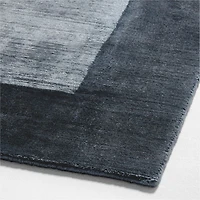 Laval Border Viscose Handwoven Blue Area Rug 6'x9'