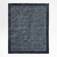 Laval Border Viscose Handwoven Blue Area Rug 6'x9'