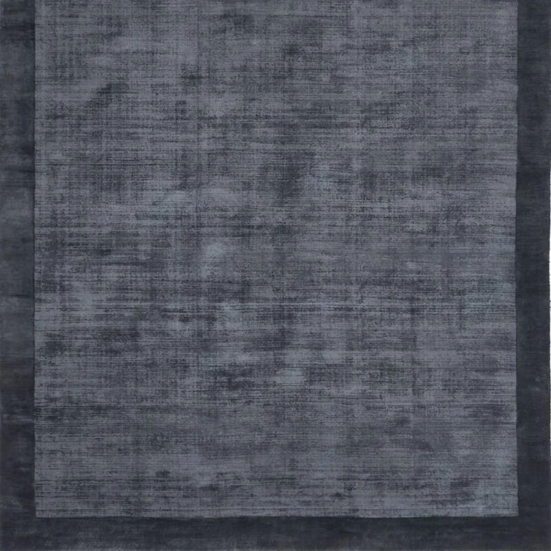 Laval Border Viscose Handwoven Blue Area Rug 6'x9'