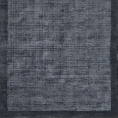 Laval Border Viscose Handwoven Blue Area Rug 6'x9'