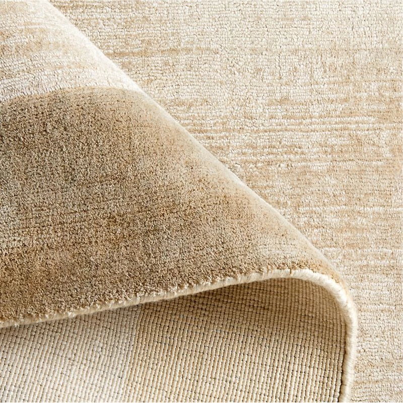 Laval Border Viscose Handwoven Taupe Area Rug 10'x14'