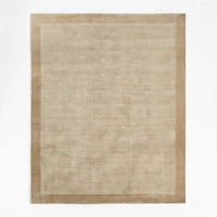 Laval Border Viscose Handwoven Taupe Area Rug 10'x14'