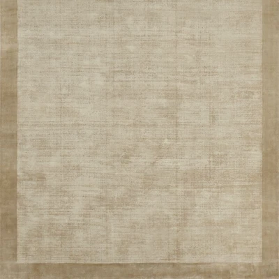 Laval Border Viscose Handwoven Taupe Area Rug 10'x14'