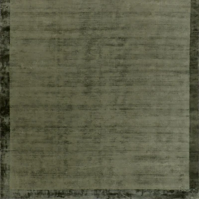 Laval Border Viscose Handwoven Green Area Rug 8'x10'