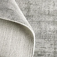 Laval Viscose Handwoven Solid Grey Area Rug 9'x12'