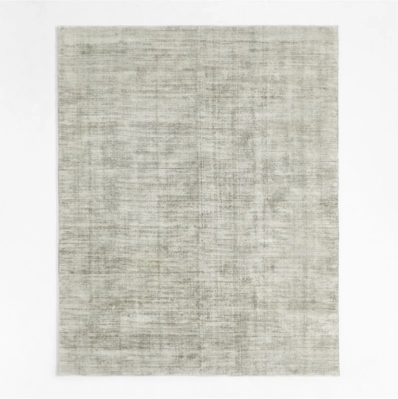 Laval Viscose Handwoven Solid Grey Area Rug 9'x12'