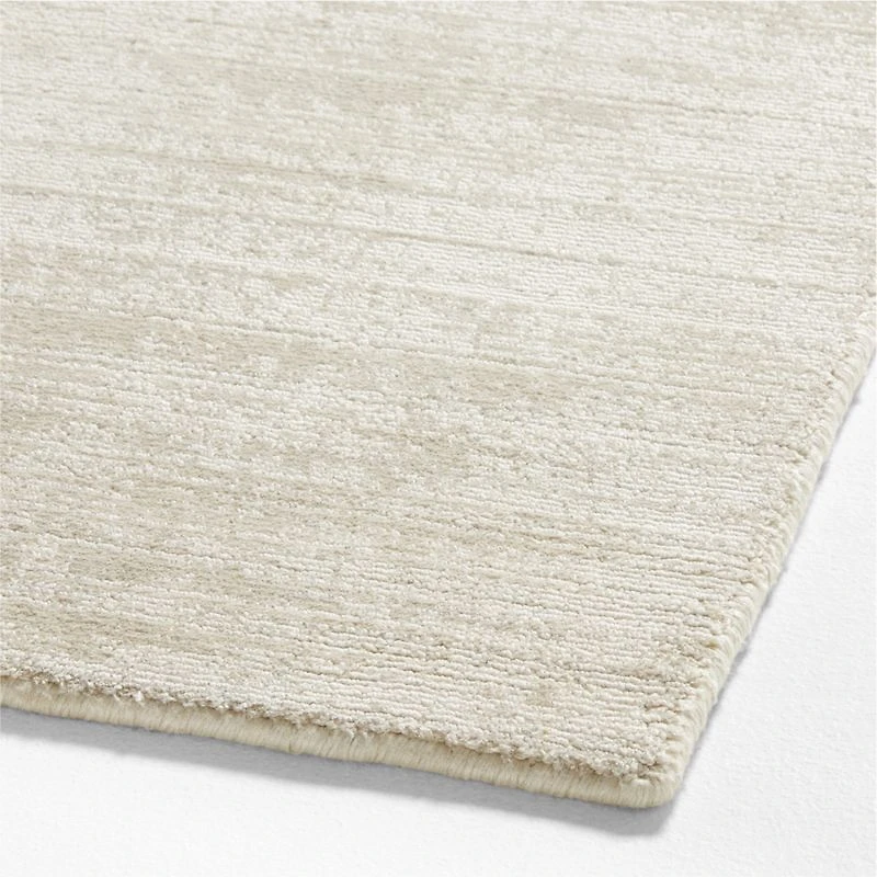 Laval Viscose Handwoven Solid Ivory Area Rug 6'x9'