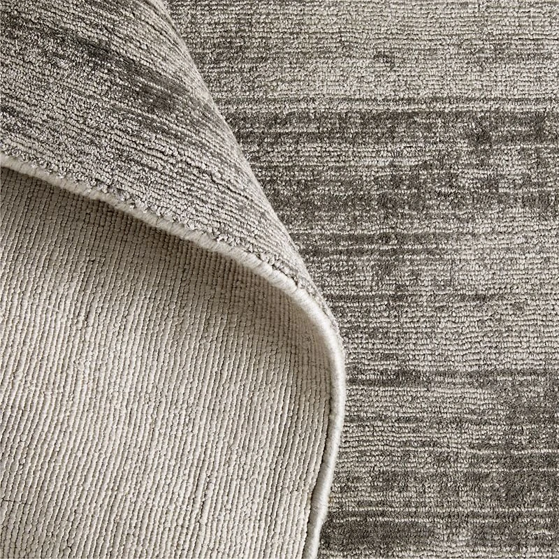 Laval Viscose Handwoven Solid Taupe Area Rug 6'x9'