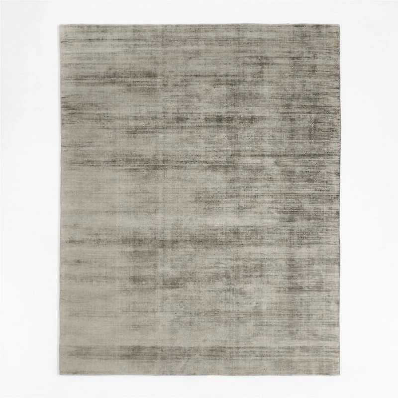 Laval Viscose Handwoven Solid Taupe Area Rug 6'x9'