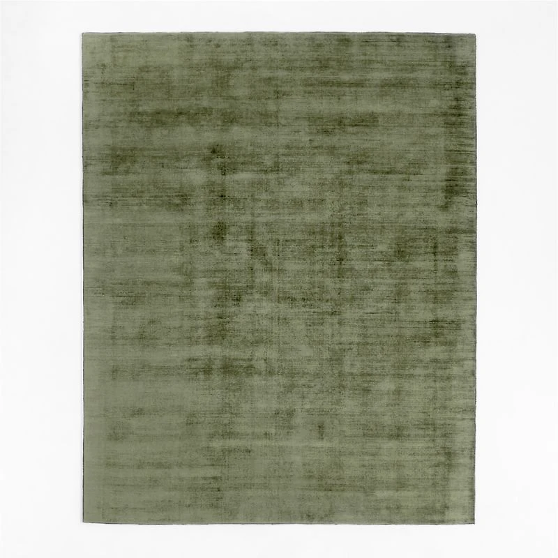 Laval Viscose Handwoven Solid Green Area Rug 12'x15'