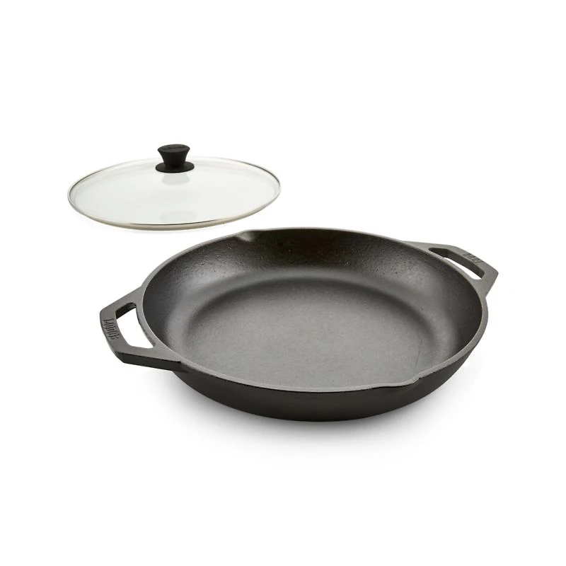 Lodge Chef Collection 12" Seasoned Cast Iron Every Day Pan with Glass Lid