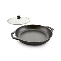 Lodge Chef Collection 12" Seasoned Cast Iron Every Day Pan with Glass Lid