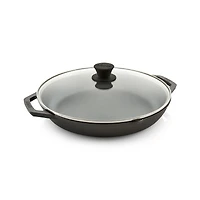 Lodge Chef Collection 12" Seasoned Cast Iron Every Day Pan with Glass Lid
