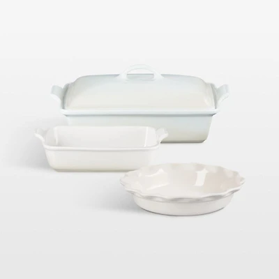 Le Creuset ® Meringue 4-Piece Heritage Rectangular Casserole Dishes and Pie Dish Set