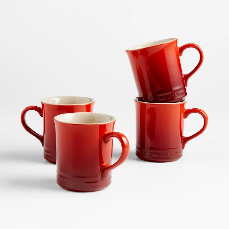 Le Creuset ® 14-oz. Cerise Mugs, Set of 4