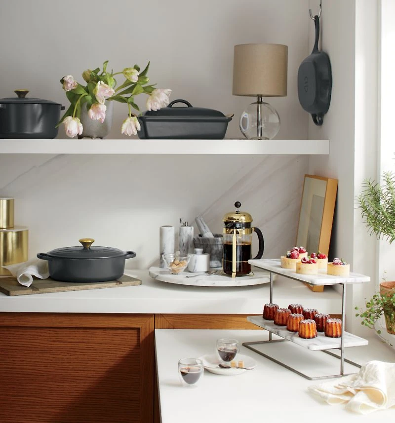French Kitchen Marble 2-Tier Server