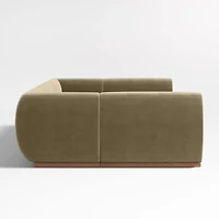 Leandro Hazel Green U-Shaped Dining Banquette with Square Corners