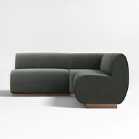 Leandro Noir Grey Double L-Shaped Loveseat Dining Banquette with Square Corner