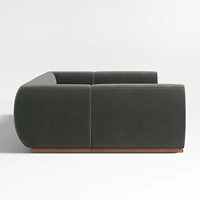 Leandro Noir Grey U-Shaped Dining Banquette with Square Corners