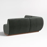 Leandro Noir Grey Single L-Shaped Loveseat Dining Banquette with Square Corner