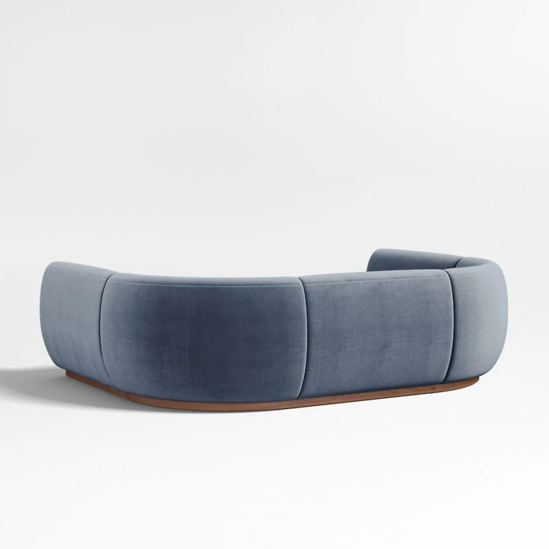 Leandro Slate Grey U-Shaped Dining Banquette with Rounded Corners
