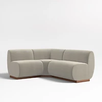 Leandro Tan Brown Single L-Shaped Loveseat Dining Banquette with Square Corner