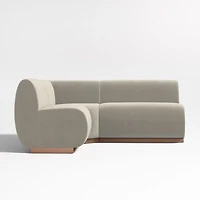 Leandro Tan Brown Single L-Shaped Loveseat Dining Banquette with Square Corner
