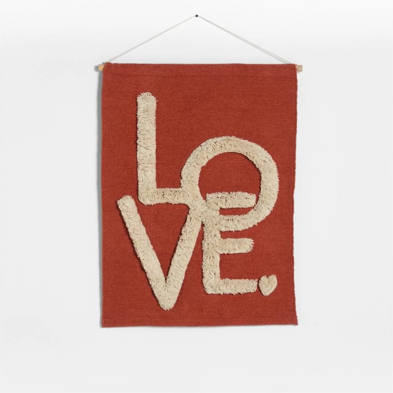 Leary "Love" Cotton and Wool Handwoven Wall Tapestry