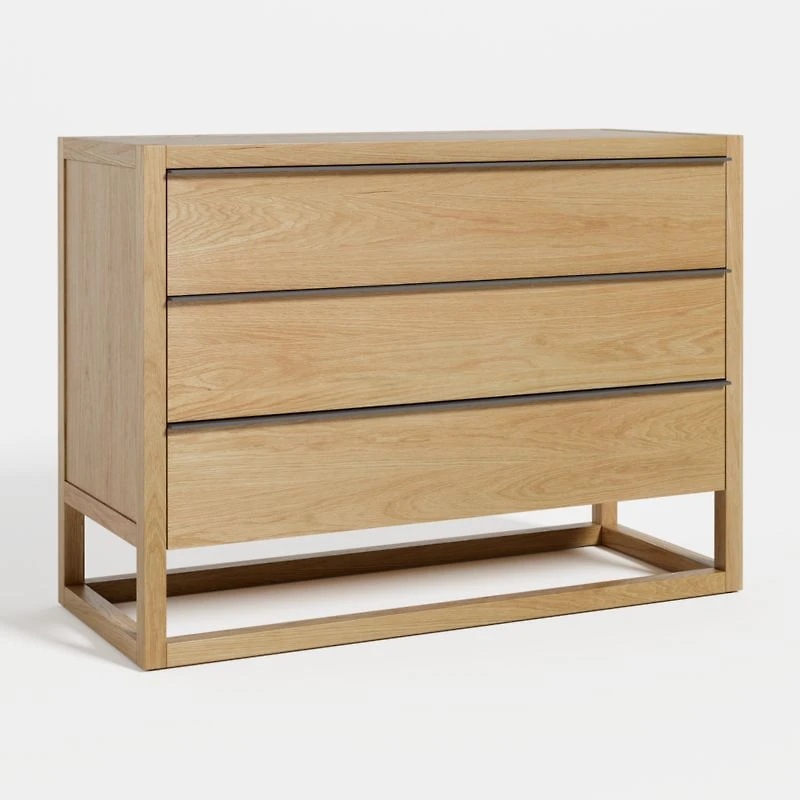 Leavitt Natural Oak Wood 3-Drawer Chest