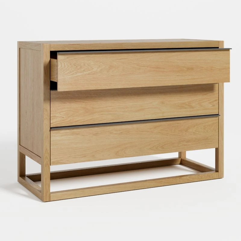 Leavitt Natural Oak Wood 3-Drawer Chest