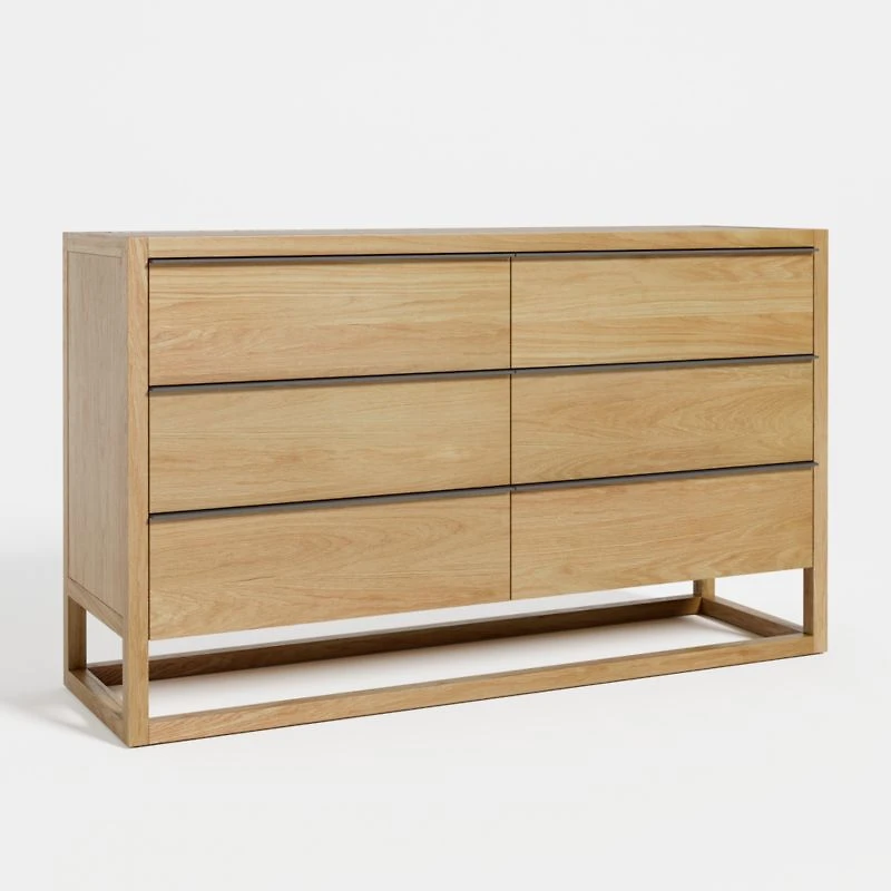 Leavitt Natural Oak Wood 6-Drawer Dresser