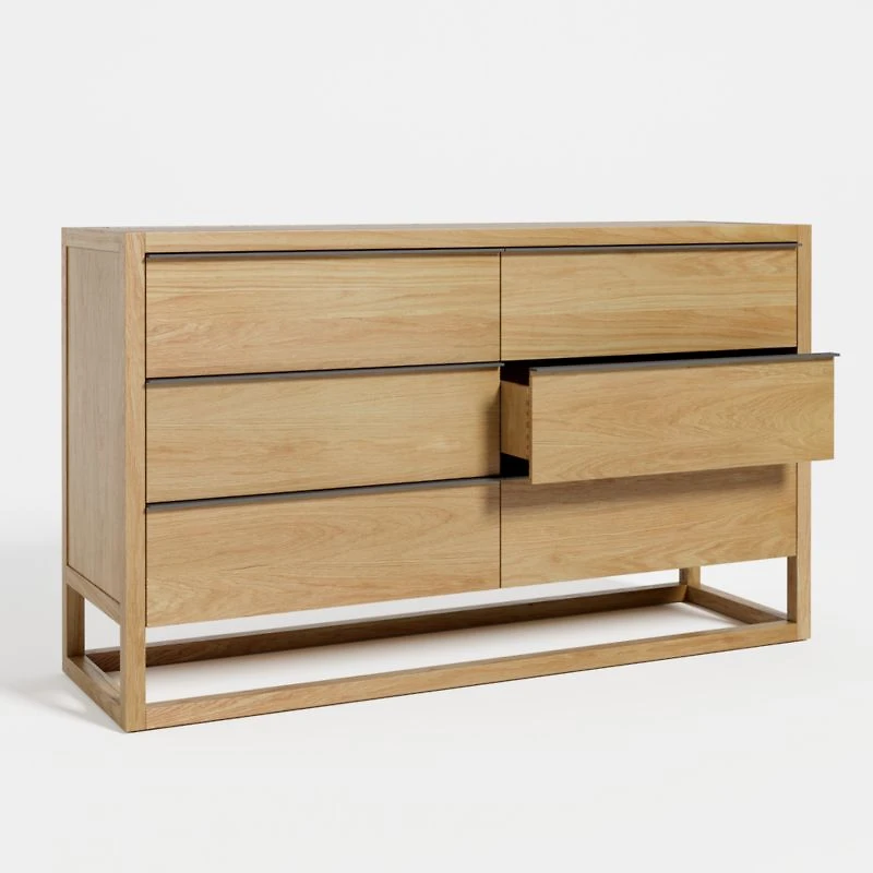 Leavitt Natural Oak Wood 6-Drawer Dresser