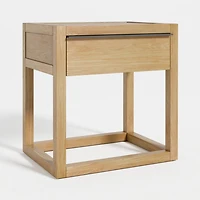 Leavitt Natural Oak Wood Nightstand with Drawer