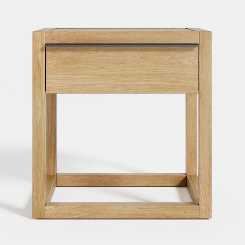 Leavitt Natural Oak Wood Nightstand with Drawer