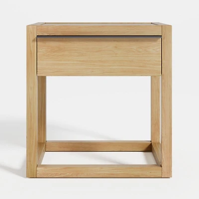 Leavitt Natural Oak Wood Nightstand with Drawer