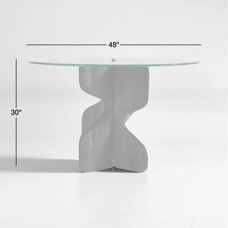 Lechuza Glass Top Round Dining Table