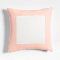 Legacy Border Organic Cotton Monogrammable 20"x20" Elegant Pink Throw Pillow Cover