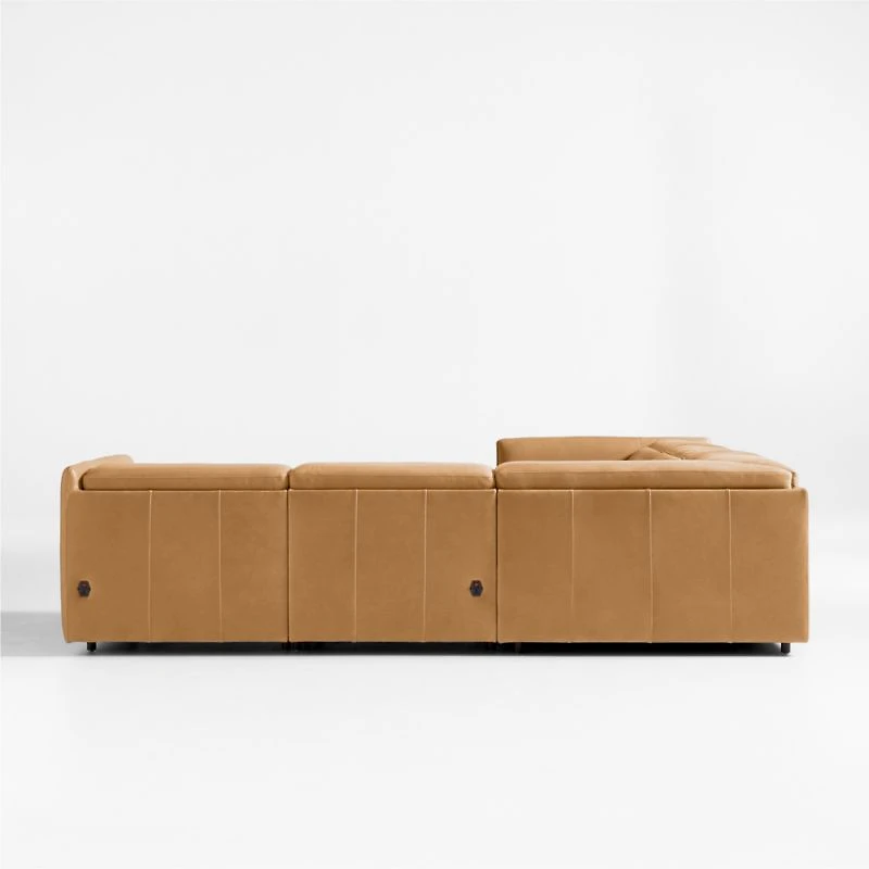 Leisure Power Recliner Leather 5-Piece Sectional Sofa