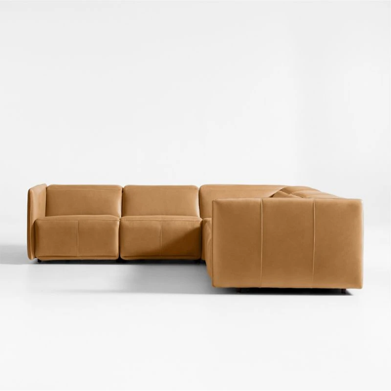 Leisure Power Recliner Leather 5-Piece Sectional Sofa
