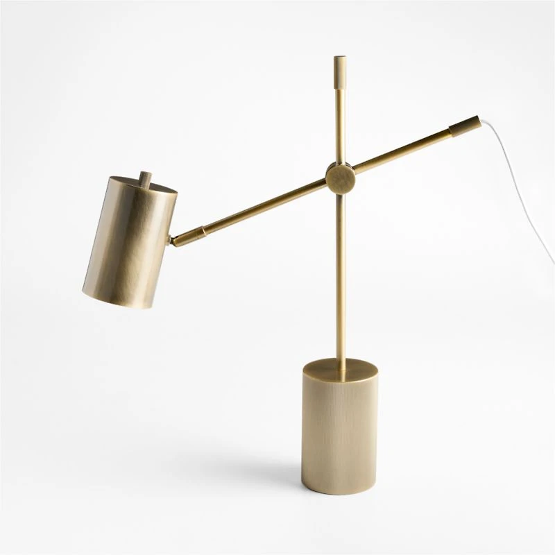 Lemaire Adjustable Brass Metal Task Lamp 21.75"