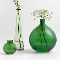 Leone Small Green Glass Vase 7"