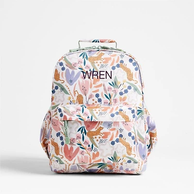Dreamer Leopard Floral Kids Backpack with Side Pockets