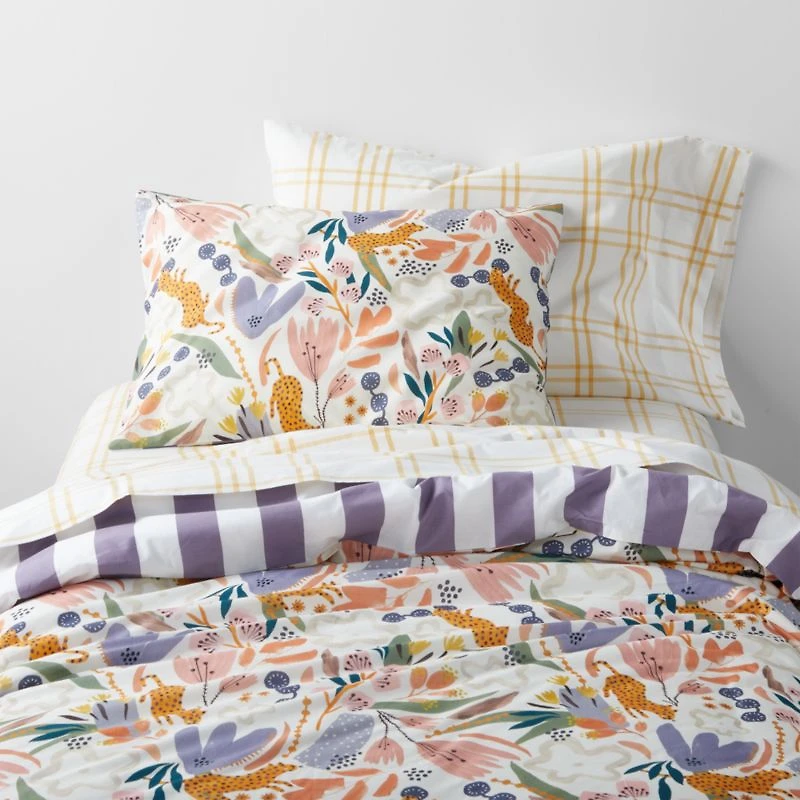 Leopard Floral Organic Cotton Kids Full/Queen Duvet Cover