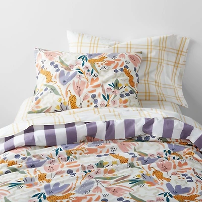 Leopard Floral Organic Cotton Kids Full/Queen Duvet Cover