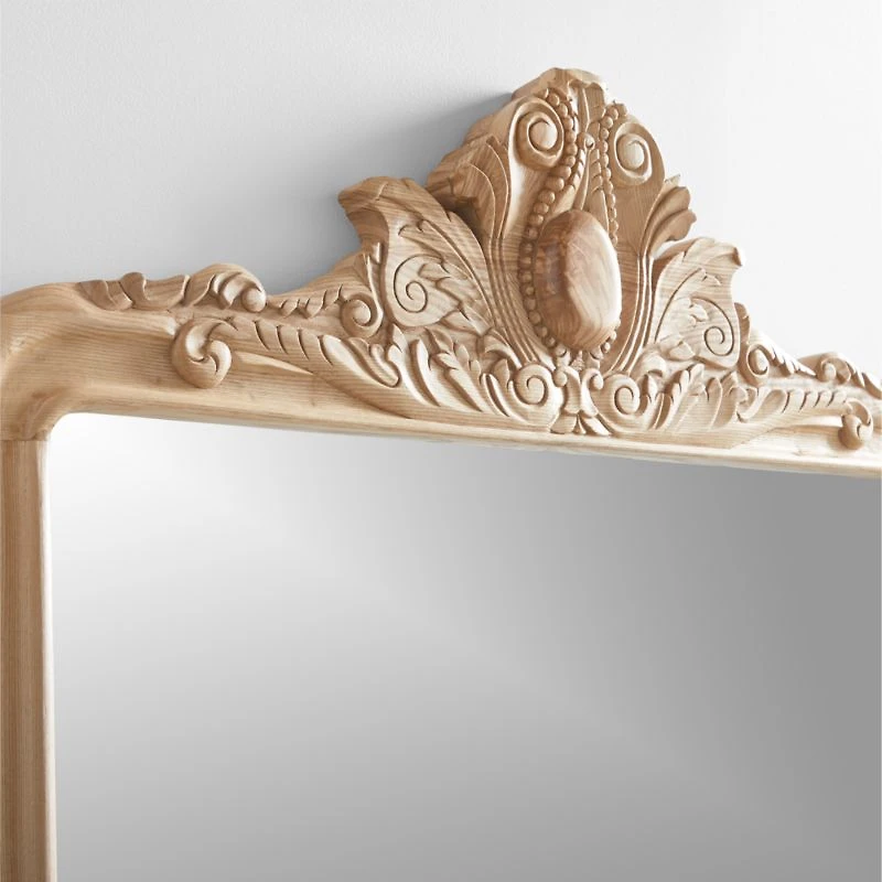 Levon Natural Carved Wood Floor Mirror by Leanne Ford 40.5"x93.25"