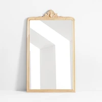 Levon Natural Carved Wood Wide Floor Mirror by Leanne Ford 54.75"x94"